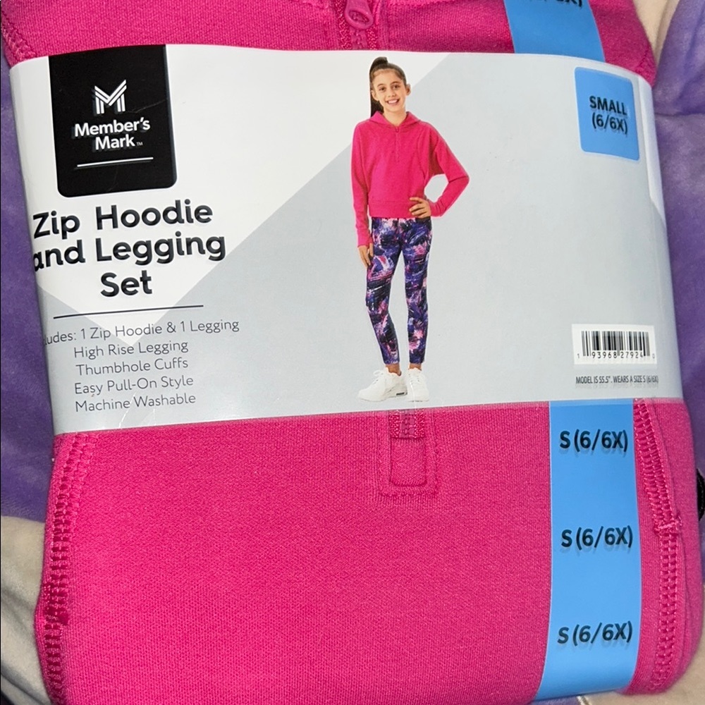 Member's Mark Pink Zip Hoodie and Legging Set